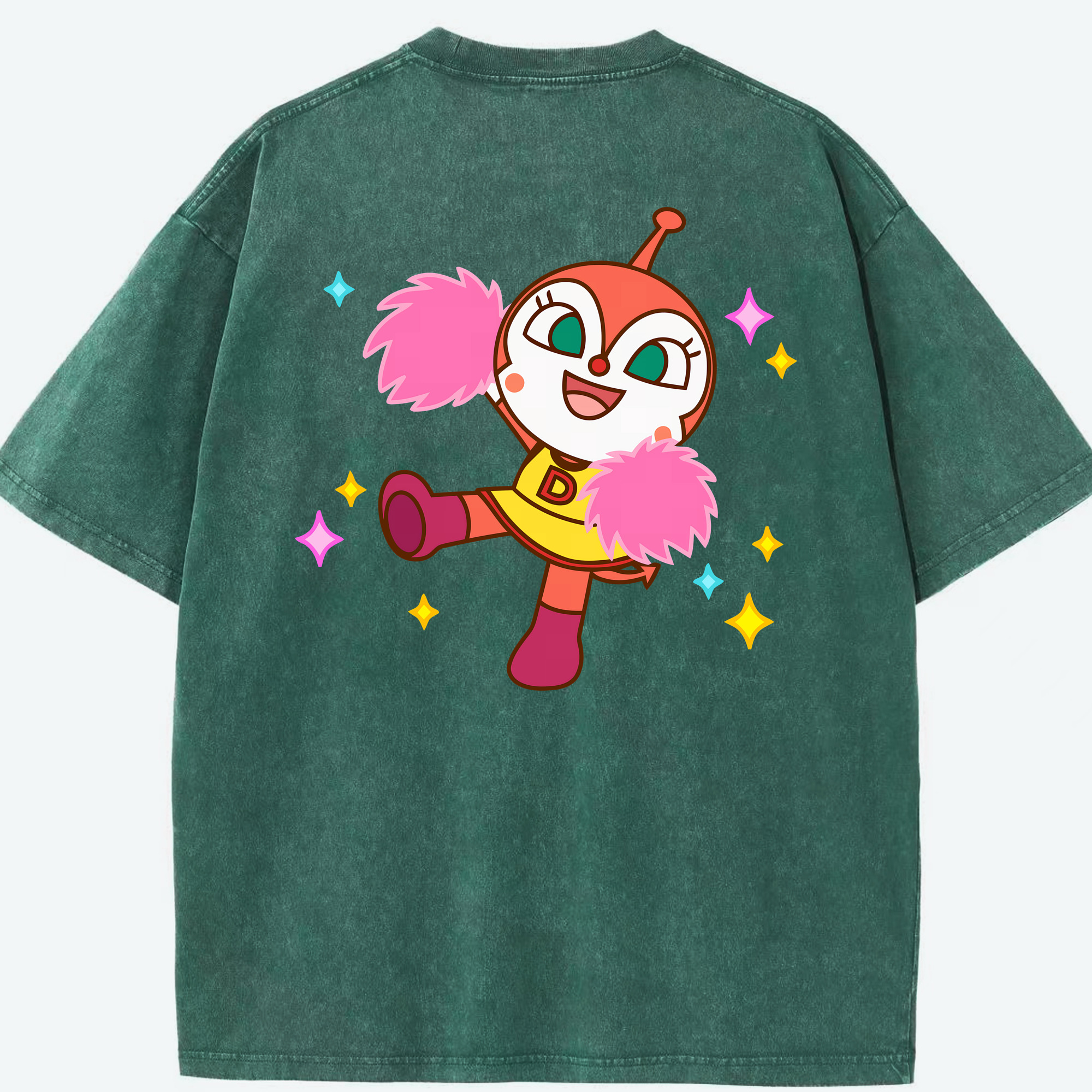 （画像用） アンパンマン Anpanman 綿100% ヴィンテージ風 半袖Tシャツ（背面プリント）